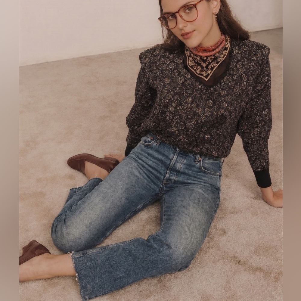 Re/Done 70s Stove Pipe Jeans 26 (27x26.5) Blue Button Fly Denim Stretch Womens